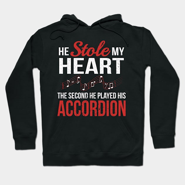Accordion Squeezebox Music Player Hoodie by Skull Listening To Music